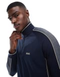 [BOSS Orange] Boss Bodywear half zip tracksuit top in navy with logo L Dark Blue