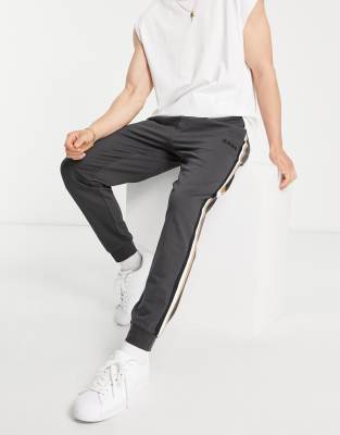 Boss Bodywear Heritage tape joggers in grey - ASOS Price Checker