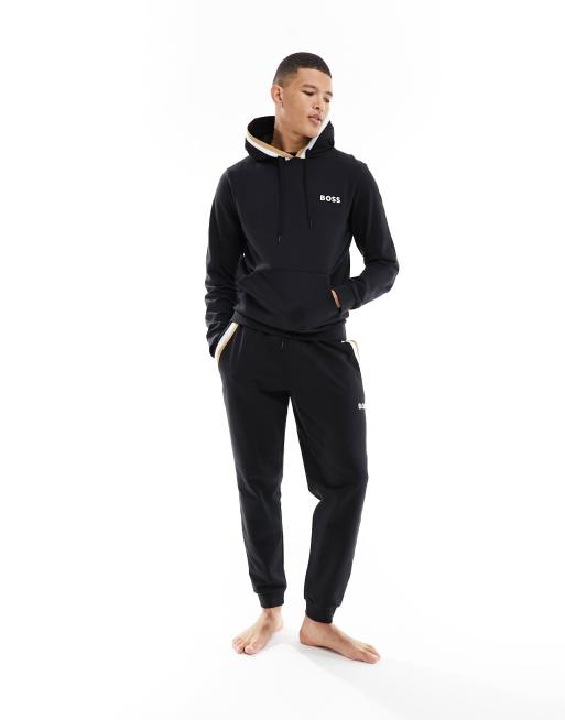 Boss Bodywear iconic hoodie in black, 4 of 4