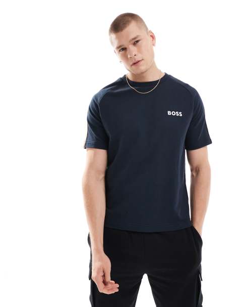 BOSS Bodywear - Iconic - T-shirt van dikke stof in marineblauw - view 1