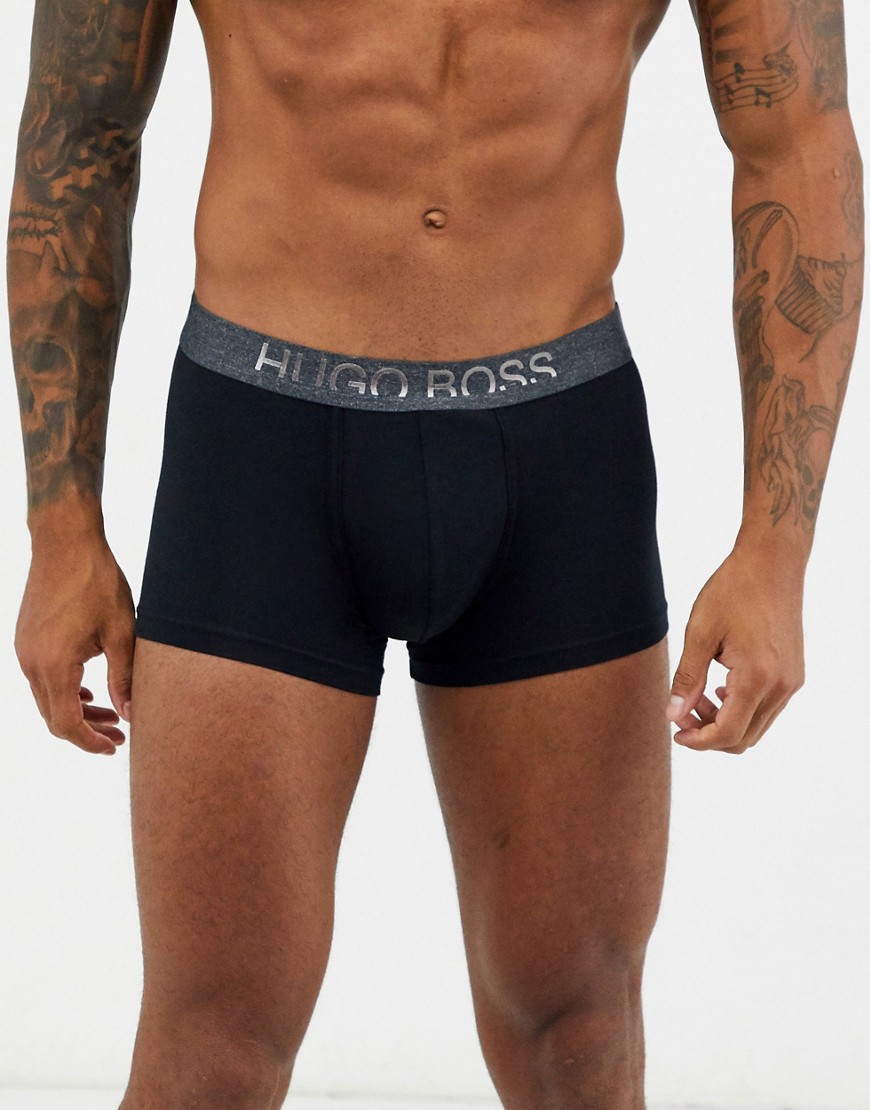 BOSS bodywear - Identity - Boxer aderenti neri con logo metallico-Nero
