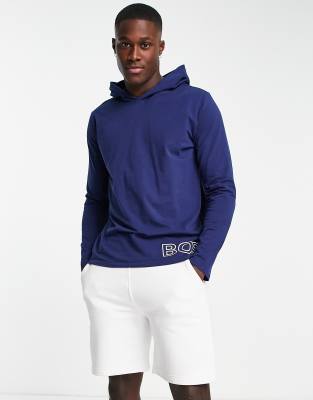 BOSS Bodywear Identity hoodie in navy  - ASOS Price Checker