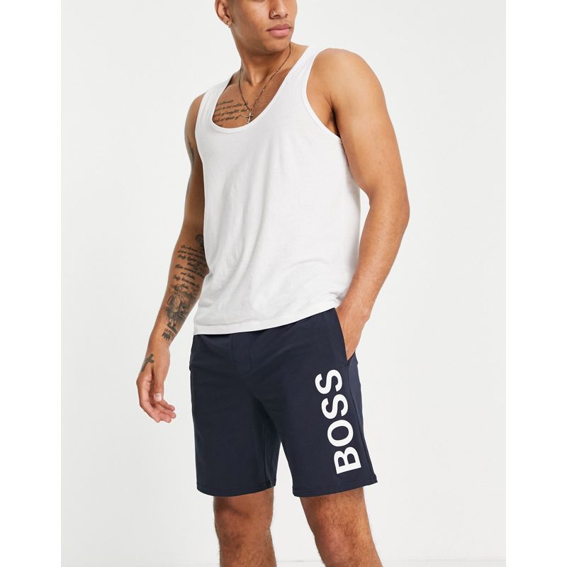 Uomo Designer BOSS - Bodywear Identity - Pantaloncini blu navy con logo verticale a contrasto SUIT 2