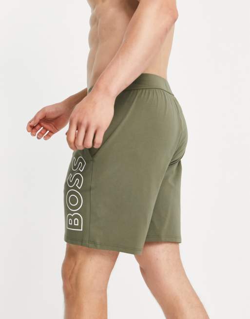 BOSS Bodywear Identity Shorts in Khaki ASOS