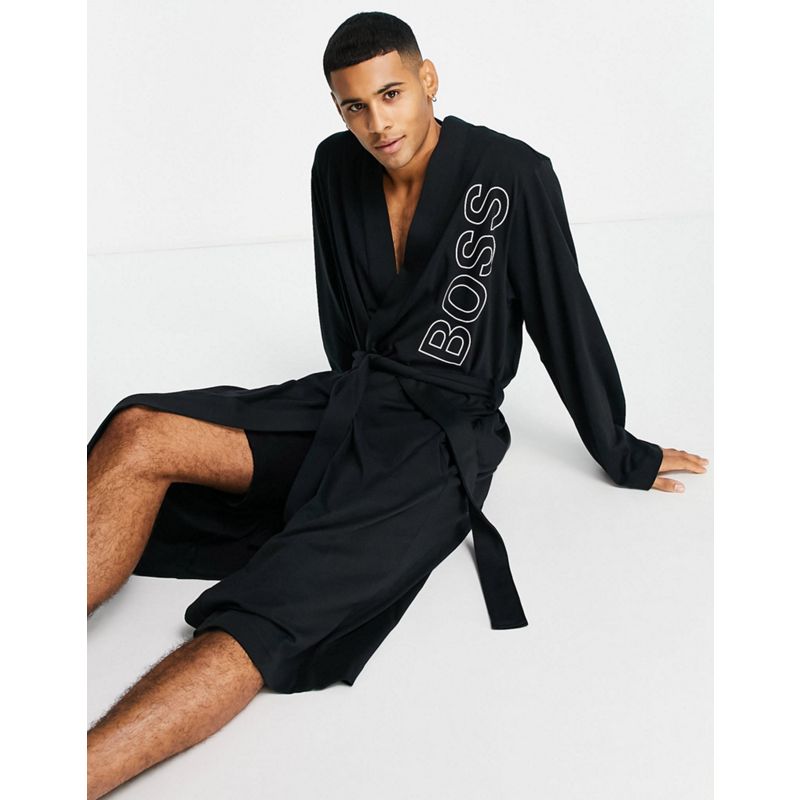 Uomo  BOSS - Bodywear Identity - Vestaglia con logo grande, colore nero