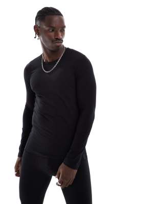 BOSS Bodywear - Infinity - Top thermique à manches longues - Noir