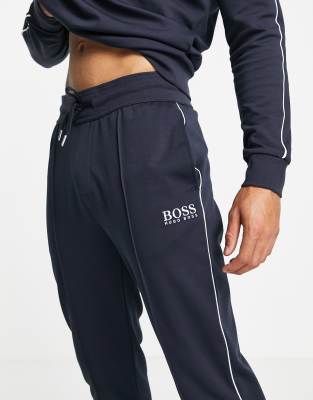 boss bodywear logo tracksuit navy