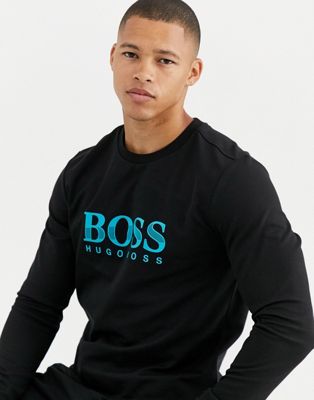 BOSS bodywear logo crew neck sweat in 