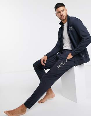 boss bodywear logo tracksuit navy