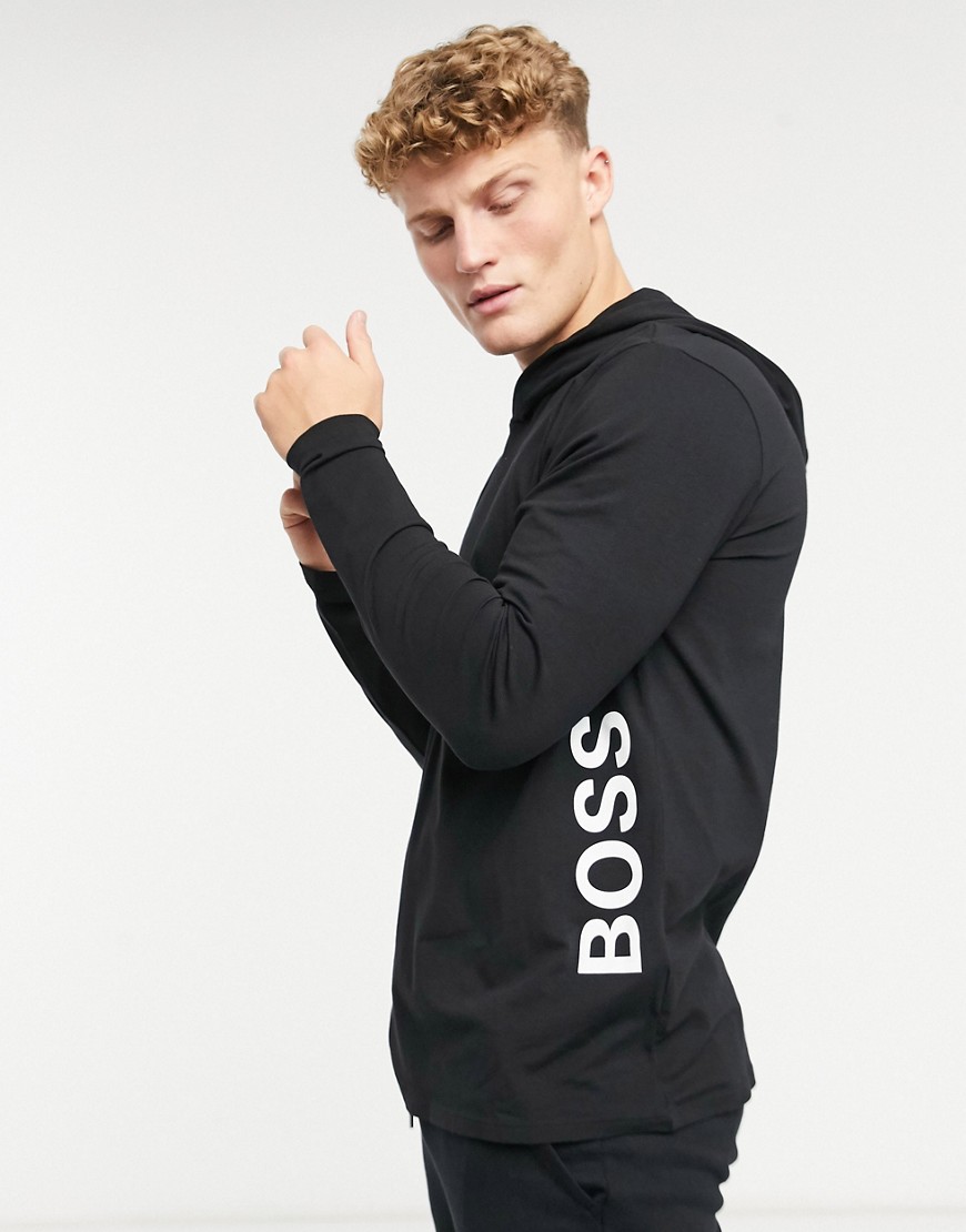 BOSS Bodywear logo hoodie in black