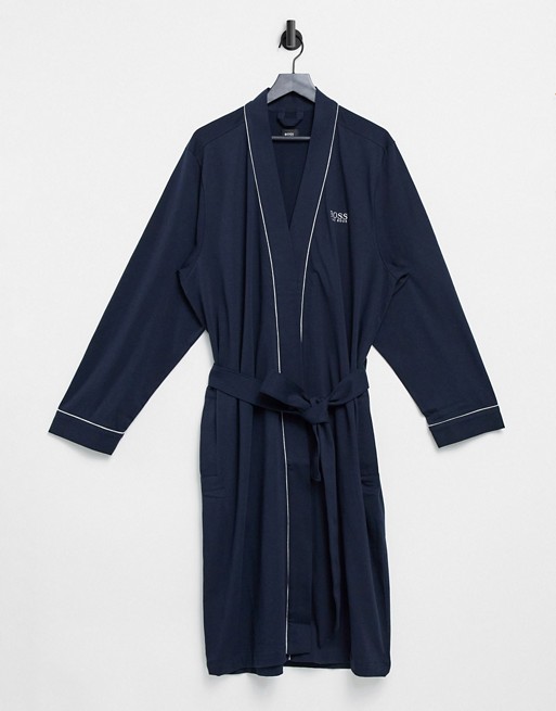 BOSS Bodywear logo kimono robe in navy
