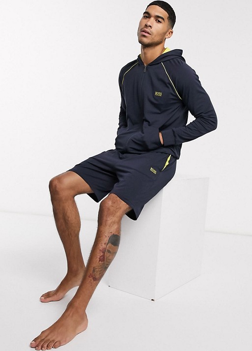 BOSS bodywear logo shorts in navy co-ord