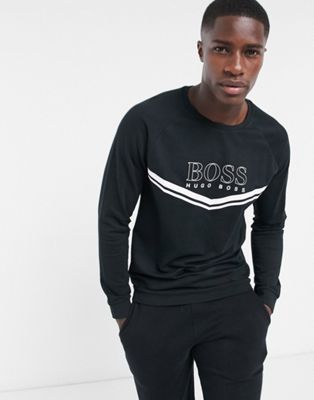 BOSS Bodywear logo sweatshirt in black | ASOS