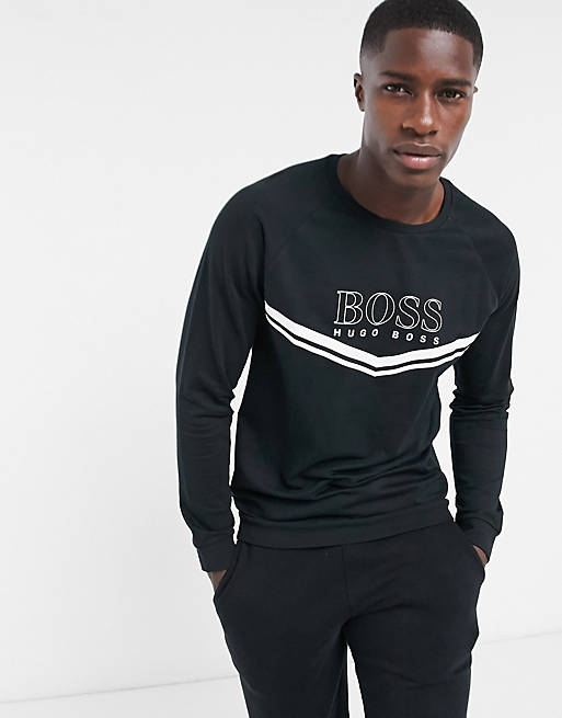 BOSS Bodywear logo sweatshirt in black