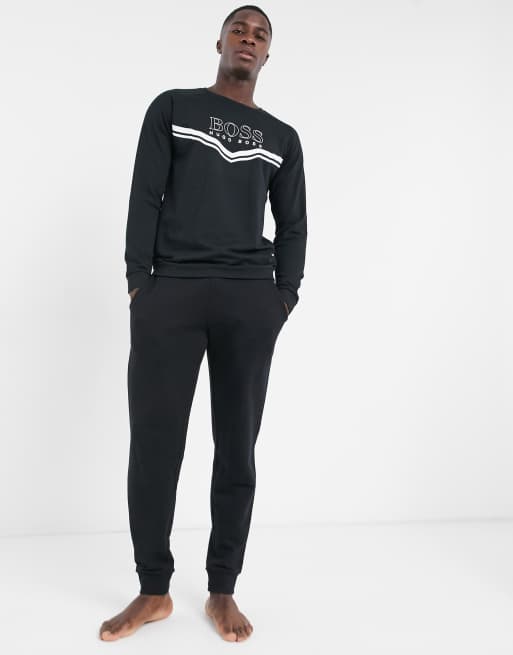 BOSS Bodywear logo sweatshirt in black