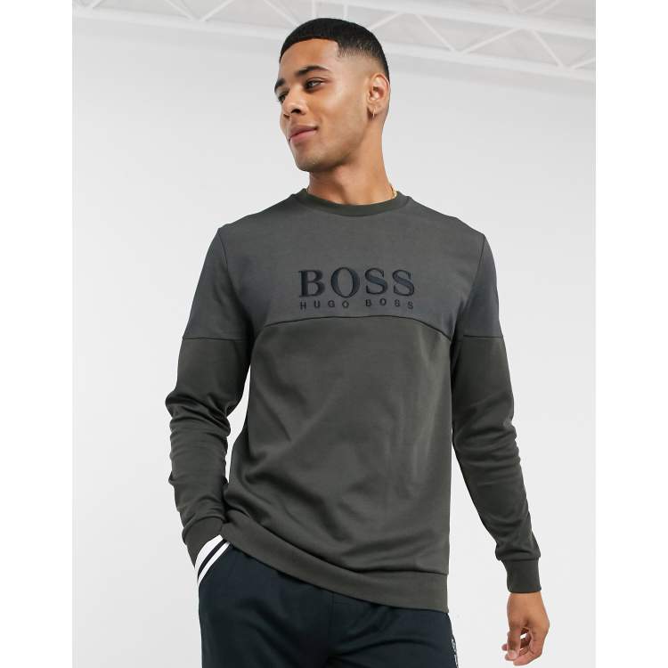 Boss bodywear logo crew sweatshirt clearance
