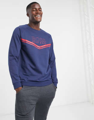 boss bodywear logo tracksuit navy