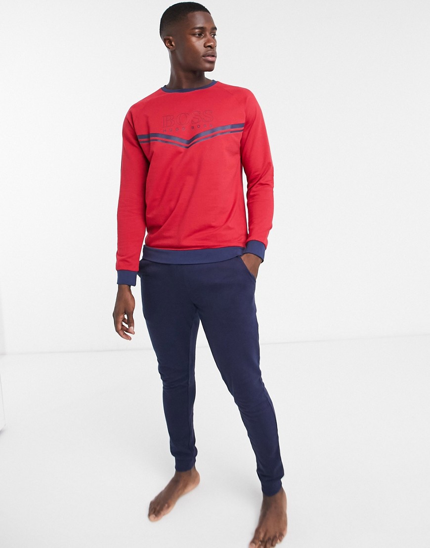 BOSS Bodywear logo sweatshirt in red