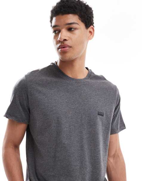 Boss Bodywear logo t-shirt in charcoal grey - view 1