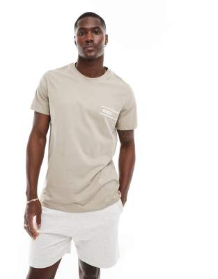 Boss Bodywear Logo T-shirt In Dark Beige-neutral