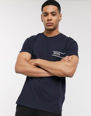 BOSS bodywear logo t-shirt in navy | ASOS