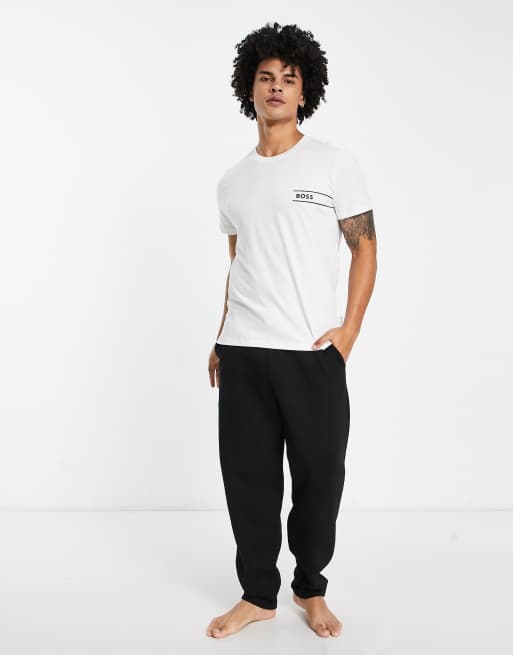 BOSS bodywear logo t-shirt in white, 4 of 4