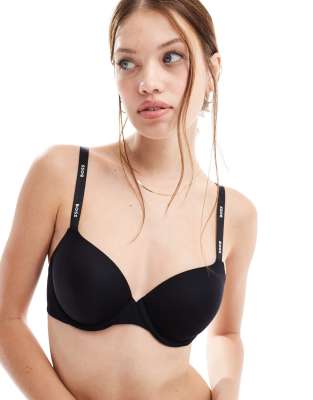 Boss Bodywear logo tape detail underwire bra in black