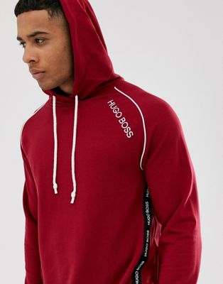 BOSS bodywear logo taping hoodie in 