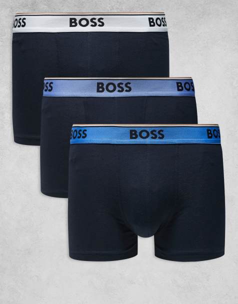 BOSS Bodywear - Lot de 3 boxers à logo à la taille - Bleu marine - view 1