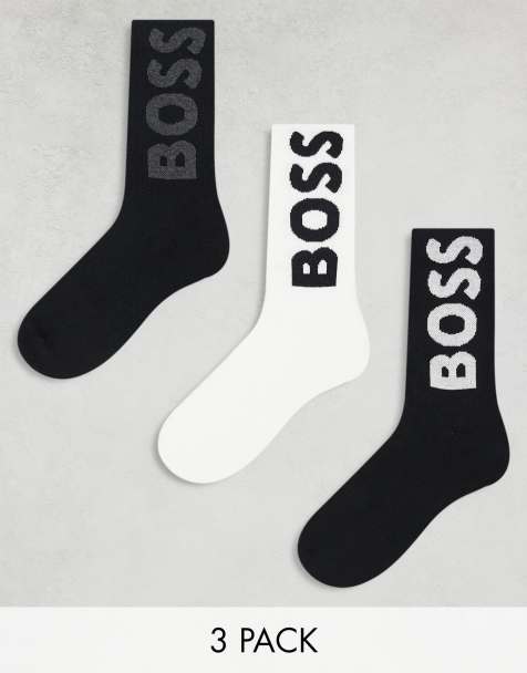 BOSS - Bodywear - Lot de 3 paires de chaussettes à logo - Noir/blanc - view 1