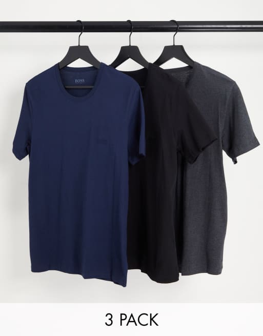 Boss - Bodywear - Lot de 3 t-shirts - Multicolore