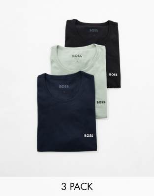 Boss - Bodywear - Lot de 3 t-shirts - Multicolore
