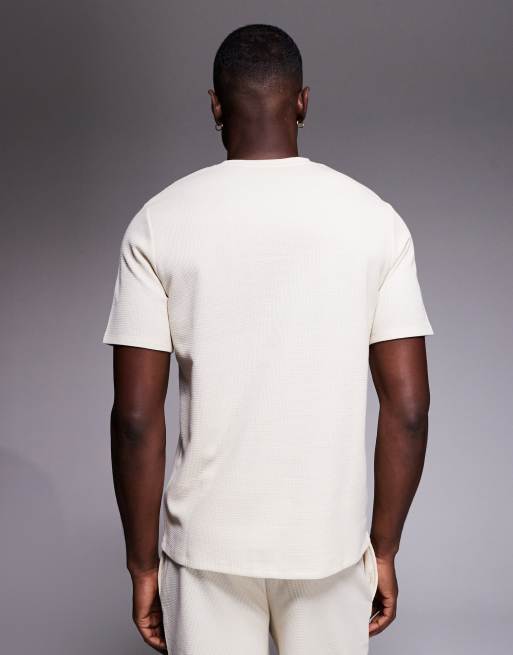 BOSS – Bodywear – Lounge-T-Shirt in Weiß mit Waffelstruktur, 3 von 5