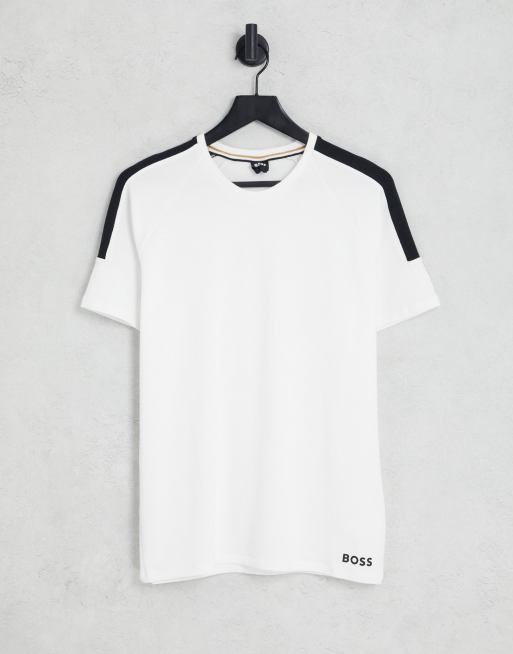 Boss Bodywear - Lounge T-shirt met bies in wit