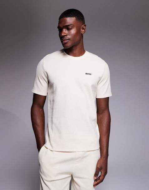 BOSS - Bodywear - Lounge T-shirt met wafelstructuur in wit - view 1