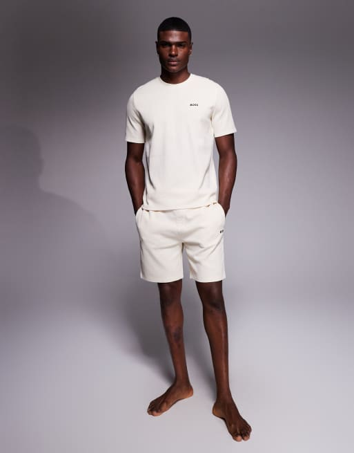 BOSS - Bodywear - Lounge T-shirt met wafelstructuur in wit, 2 van 5