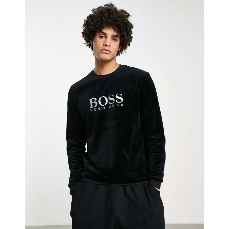 Boss velour sweatshirt new arrivals