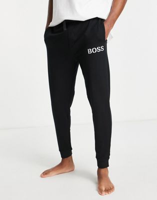 Boss Bodywear loungewear with silver logo  joggers in black