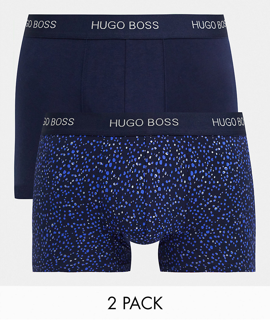 BOSS – Bodywear – Marinblå och mönstrade trunks, 2-pack