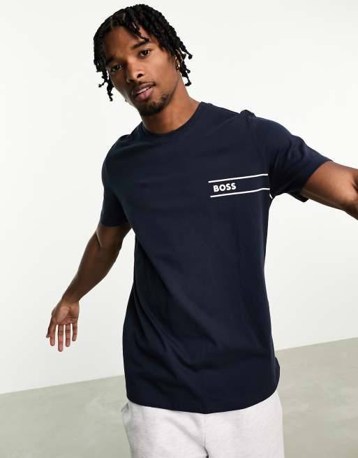 BOSS Bodywear Marineblaues T Shirt mit Logo ASOS