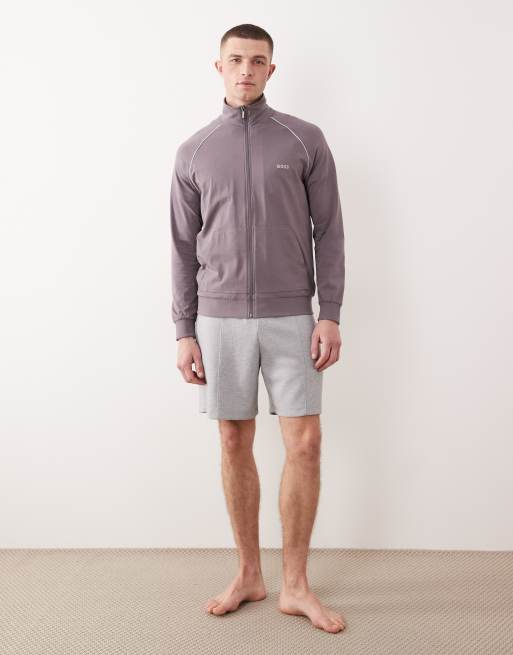 Boss Bodywear Mix & Match lounge jacket in lavender, 3 of 5
