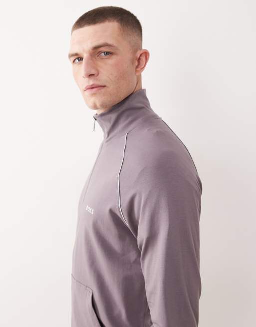 Boss Bodywear Mix & Match lounge jacket in lavender, 4 of 5