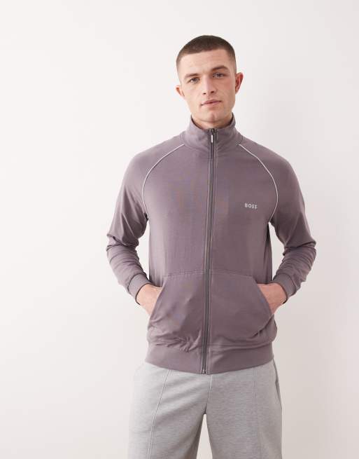 Boss Bodywear Mix & Match lounge jacket in lavender, 5 of 5