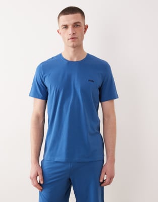 Boss Bodywear Waffle Lounge T-shirt In Blue