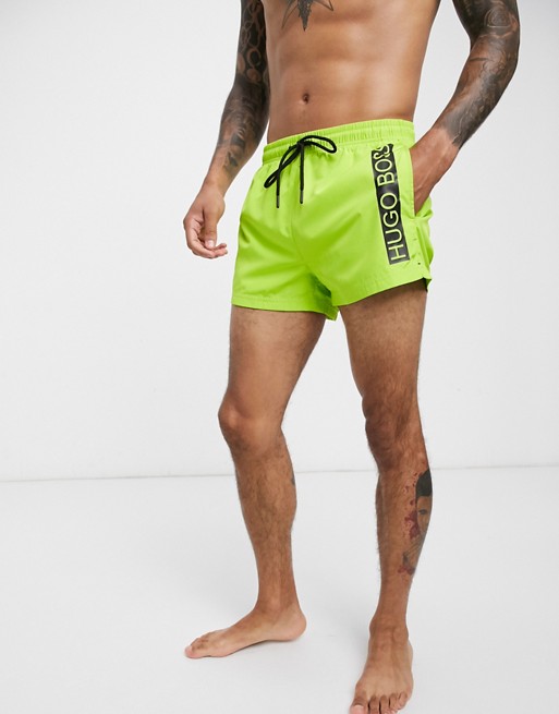 BOSS bodywear Mooneye logo swim shorts in lime