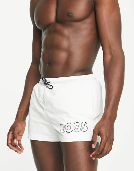 Boss Bodywear mooneye swimshorts in white 