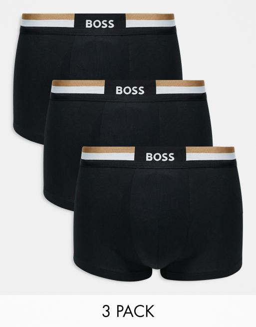 BOSS Bodywear – Motion – 3er-Pack Trunks in Schwarz