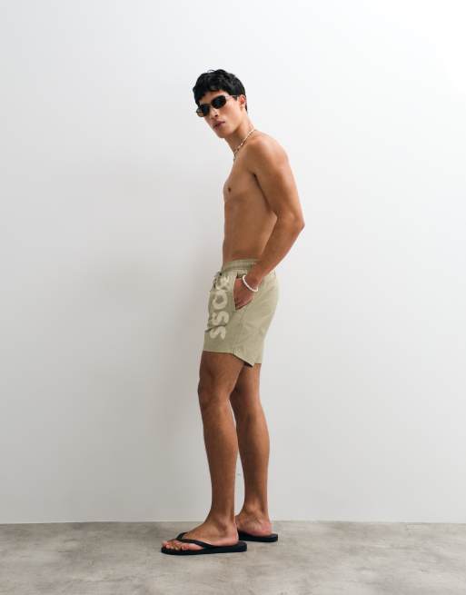 BOSS Bodywear - Octopus - Short de bain avec logo imprimé - Beige, 2 de 5