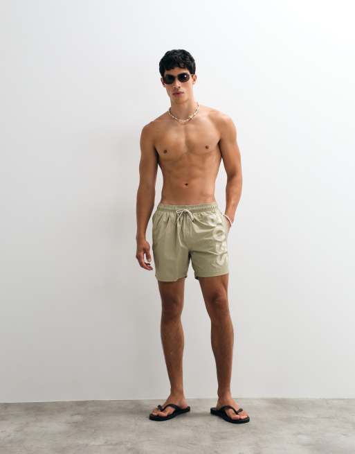 BOSS Bodywear - Octopus - Short de bain avec logo imprimé - Beige, 5 de 5