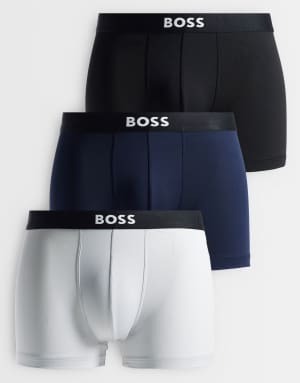 Boss Bodywear One 3 pack micro front icon logo trunks in multi